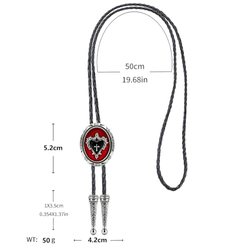 GelConnie Bolo Tie for Women Heart Cowboy Necktie Flower Gothic Mens Bolo Ties Bolero Necklace Red Western Ties for Men - color: Black Heart Bolo Necklace