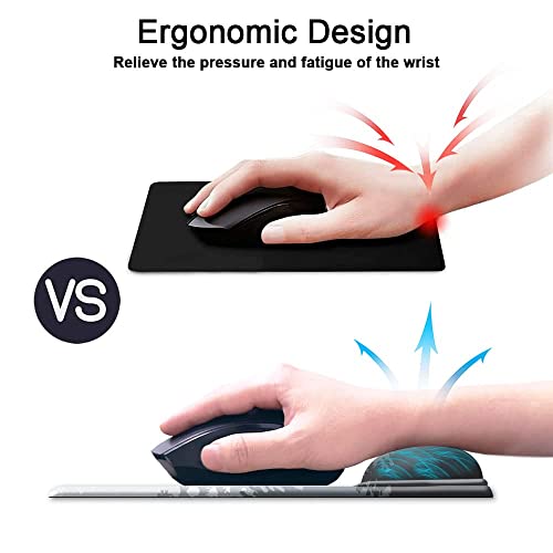 Mouse Pad with Wrist Support, Non Slip Mousepad Wrist Rest for Office, Computer, Laptop & Mac- Durable & Comfortable & Lightweight Ergonomic Support Mouse Mat Floral Green Forest - color: Green Forest, size: 8.8L x 7.5W inches