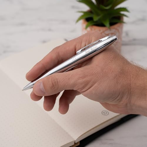 Cross Calais Personalized Twist Action Ballpoint Pen in Chrome Finish - color: Lustrous Chrome