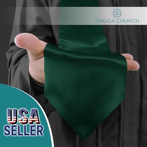 Premium Choir Traditional Stole - Solid Color - Satin - Unisex - color: Hunter Green