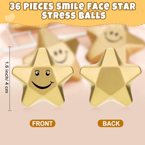 DEEKIN 72 Pcs Star Foam Relief Toys for Teens, Adults, Positive Style - style: Positive Style