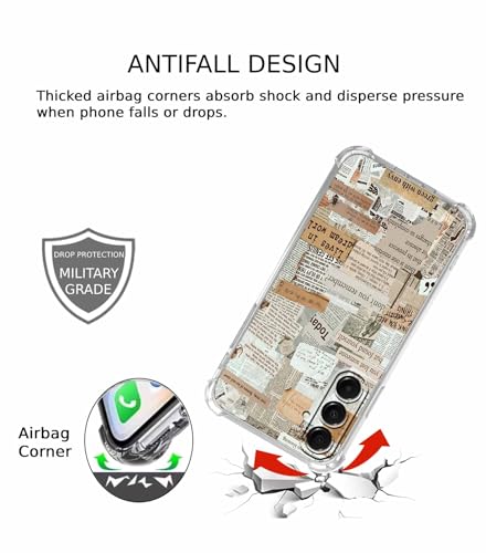 Retro Newspaper Case for Samsung Galaxy A17,Old Papers Collage,Unique Soft TPU Bumper Case,SA17 - color: Retro Newspaper, size: Samsung Galaxy A17