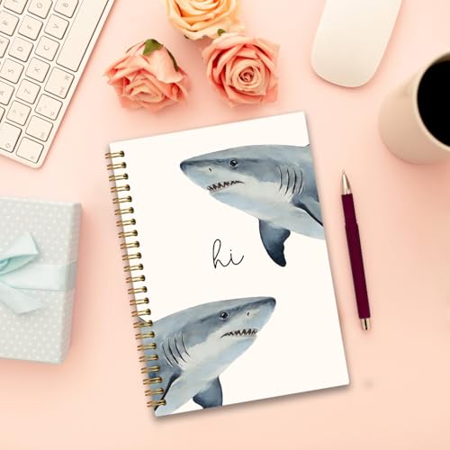 Shark Notebook for WomenGirls, Cute Shark Gifts for Animal Lovers A5 - color: Shark