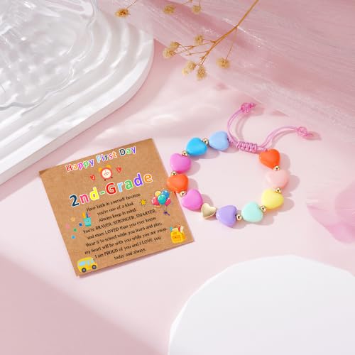 Back to School Gifts Heart Cross Adjustable Bracelet Kids Girls - color: Gold-Heart-2nd
