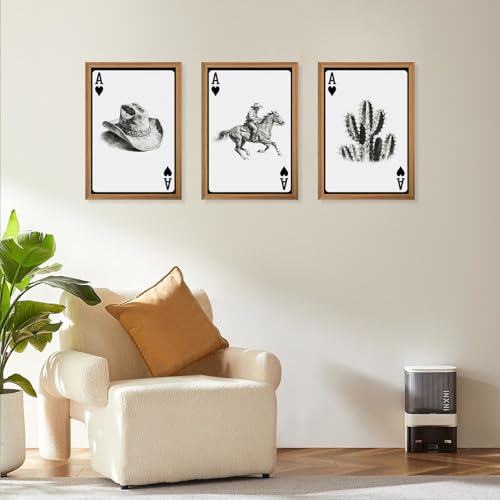 Tcnenaxv Western Cowboy Wall Art Set Of 3, Western Wall Decor 12x16 In - color: Denim style Wall Art, size: 16"L x 12"W