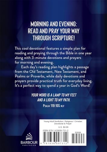 Read and Pray Through the Bible in a Year for Teen Guys: 3-Minute Devotions & Prayers for Morning & Evening