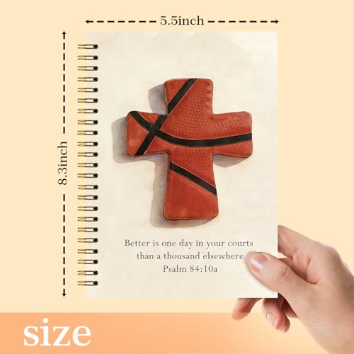 Christian Basketball Notebook, Basketball Coach Gifts for Men & Women & Players, Church Notes Bible Journal for Boys Kids, Prayer Bible School Supplies Notebooks,5.5x8.3 Inches(Red) - color: Red Basketball