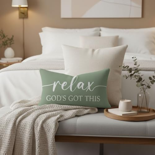 Decorative Throw Pillow Covers 12x20 Inch Set of 2 – Deep Sage - color: Deep Sage