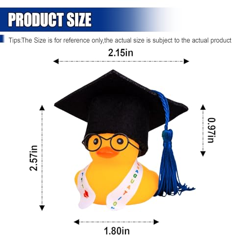 Graduation Duck Car Ornament (Blue/Metal Glasses) - color: Blue/Metal