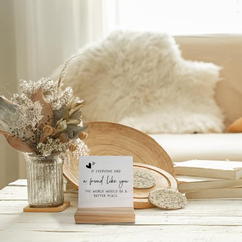Friendship Gifts for Women: Unique Sentimental Gifts for Bestie BFFs - 'If Everyone Had a Friend Like You' Wood Plaque Sign - color: Friendship-07