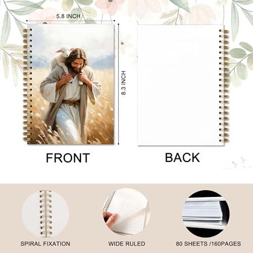 Jesus and Lamb Christian Spiral Notebook Journal, Church Notes Notebook, Christian Jesus Church Prayer Journal Gift For Women Girls, 5.5 x 8.3 Inches - color: 07Child