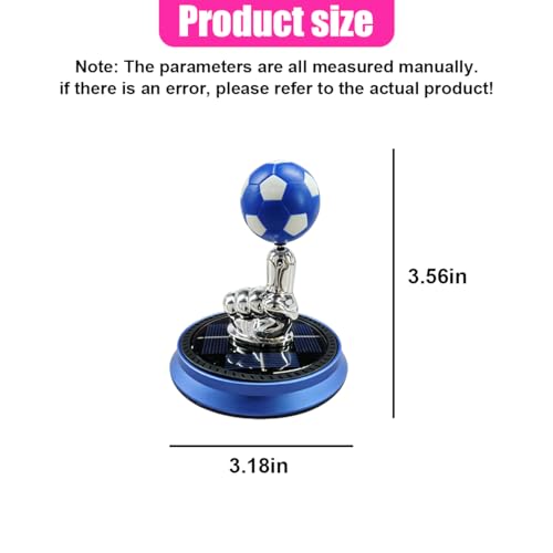 Craedli Soccer Car Dashboard Decoration, Solar Energy Rotating Football Car Center Console Ornament, Creative Auto Interior Decorative Accessories for Home Office (Blue) - color: Blue