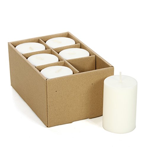 Hosley 2x3 High Pillar Candles, Set of 6. White, Unscented. Bulk Buy. Ideal for Wedding, Emergency Lanterns, Spa, Aromatherapy, Party, Reiki, Candle Gardens O4 - size: 2"D x 3"H-6 count