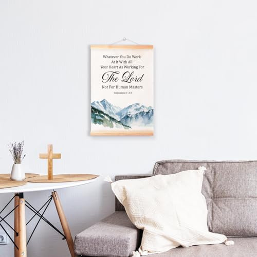 Ybqhd As Working For The Lord Poster Hanger, Christian Bible Verse Wall Art - color: Colossian 3:2 3