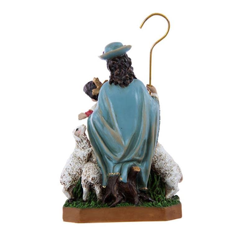 Hand Painted Resin Divine Shepherd Figurine 15 cm