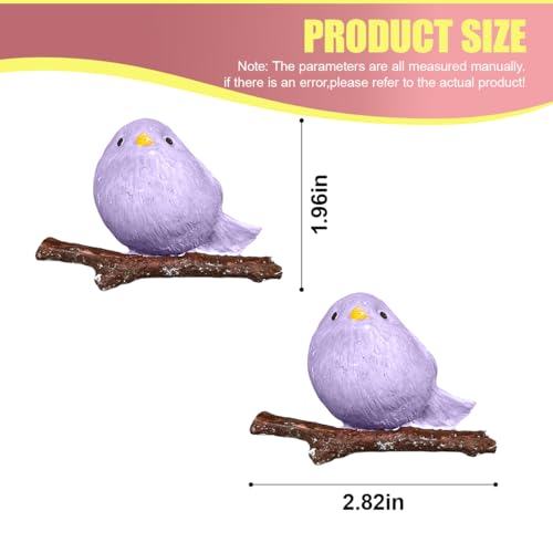 Craedli 2PCS Cute Plaster Bird Car Vent Clips Dashboard Charm (Purple) - color: Purple