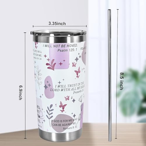 CHLJAR Christian Tumbler for Women, 20oz Tumbler with Lid and Straw, Coffee Travel Mug, Christian I Am A Child of God, Stainless Steel Cup, Religious Birthday Inspiration Gifts - color: I am a child of God