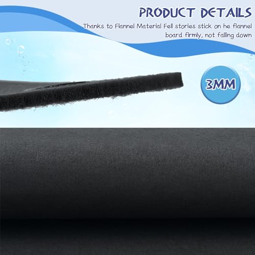 Yunsailing 4 Pcs Felt Story Board Stories for Kids Classroom, Black - color: Black