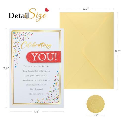 Religious Birthday Card for Sister Brother Son Daughter - color: Celebrating You