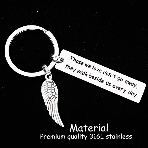 Kivosliviz Memorial Gifts Keychain for Loss of Loved One Those We Love Don't Go Away They Walk Beside Us Everyday Remembrance Gifts for Father Mother Grandpa Grandma - color: Those We Love
