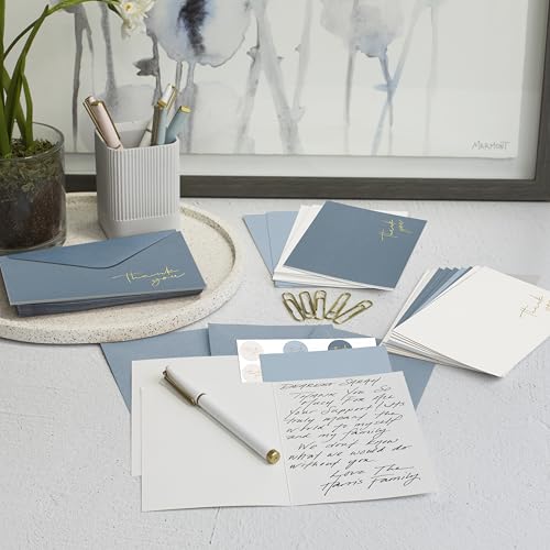 ZICOTO Beautiful Thank You Cards Set of 30 With Envelopes and Stickers - color: Blue