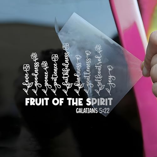 Fruit of The Spirit Car Decal Funny Flower, Christian, Pastor Quotes, Religious, Jesus, Bible Verse Humor Car Window Accessories Affirmations Vinyl Waterproof 6 Inches Bumper Sticker Gift for Mom Dad - style: Fruit of The Spirit