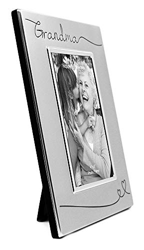 Haysom Interiors Beautiful Two Tone Silver Plated Grandma 4" x 6" Picture Frame with Black Velvet | Unique and Thoughtful Gift Idea by Happy Homewares - size: Grandma