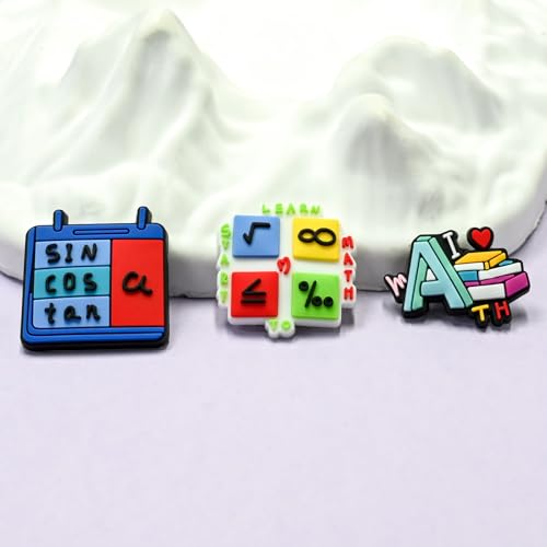 Cute Pins Bulk, Funny Lapel Badge Pins Rubber Brooch Pins for Backpacks, Hats, Bags - style: Math-24PCS