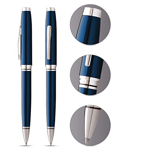 Cross Coventry Blue Lacquer Ballpoint Pen, Medium Point, Black Ink - color: Blue
