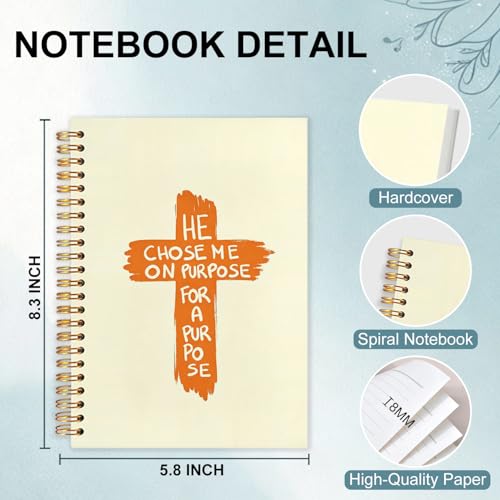Christian Cross Notebook,Church Bible Journal for Men Women 5.5x8.3 - color: White Christian Cross