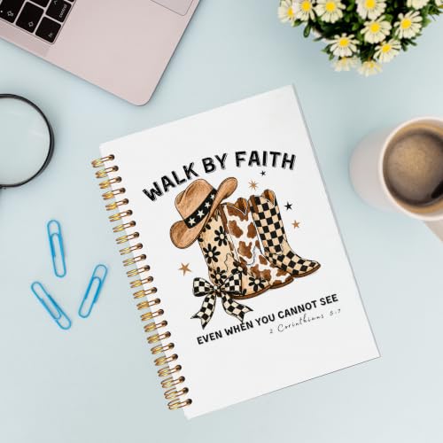 VNWEK Coquette Western Christian Spiral Notebook Journal 5.5x8.3 Inch - color: Western Christian