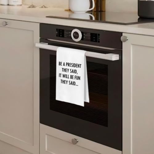 Funny Political Kitchen Towels - Political Gifts Decorative Waffle Dish Towels, Funny Hand Towel, House Warming Gifts Tea Towel, 16x24 Inches - color: Presodent- 04