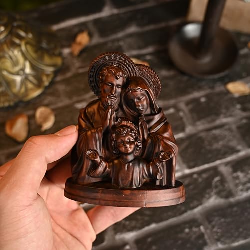 BGCarvedGrace Holy Family Wooden Statue - color: Holy Family, size: 4 Inch
