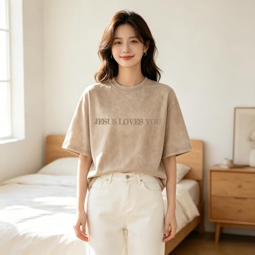 Christian Believer Faith God Religious T-Shirt Jesus Shirts for Women Men - color: Apricotb, size: Small
