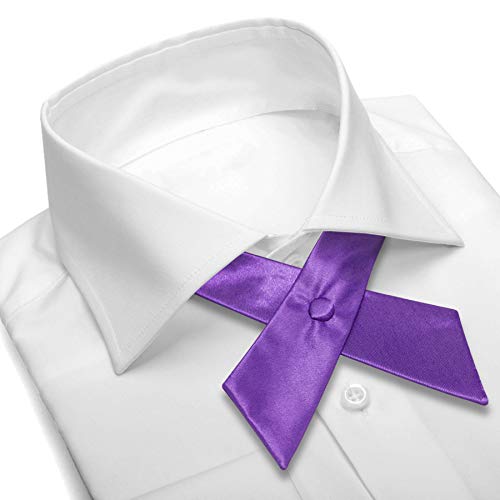 Women's or Men's Crossover Neck Tie Solid Color Continental Tie - color: Purple Indigo