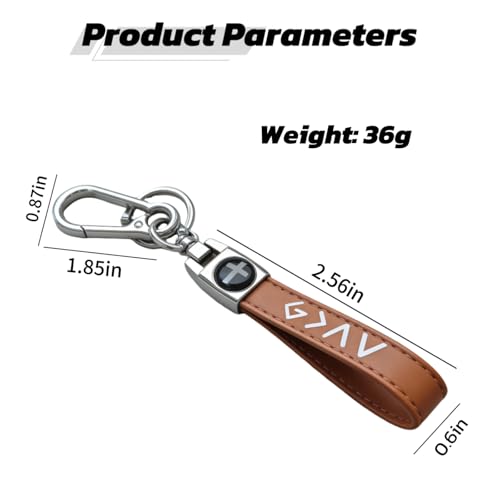 Christian Cross Keychain for Men Great Baptism Birthday & Christmas Gift for Godsons Husbands & Fathers Religious Gift - color: Brown