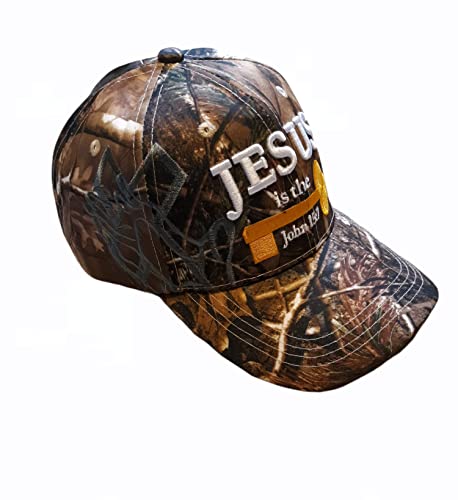 Black Duck Brand 3D Jesus is The Key Embroidered Jesus Christian Ball Cap - color: Camo