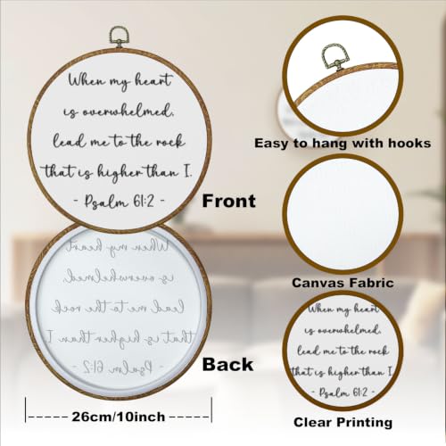 LERJZEFUH Christian Scripture Wall Art - Psalms 61:2 Framed Canvas Prints, Religious Psalm Framed Art for Home Bedroom Living Room Office Church, 10x10 Inch - color: Verse 01