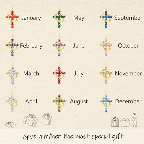Tewiky Christian Gift Stocking Stuffers Cross Necklace for women-Dainty 14k Gold Plated/Silver Plated Pendant Necklaces Simple Cute Tiny Necklace Jewelry for Women - color: Transparent Crown Cross