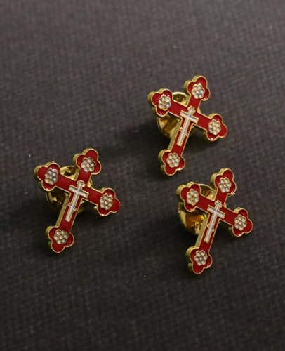 Cottvott Holy Spirit Enamel Dove Lapel Pins/Holy Chalice Pins Catholic Crucifix Jesus Cross Lapel Pins Religious Brooches Women Men Christian Party Favors - color: 5pcs-budded cross