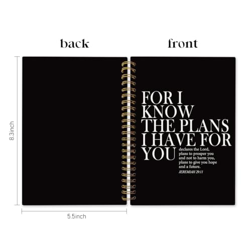 Black and White Christian Notebook, Black Modern Bible Journal - color: white Plans