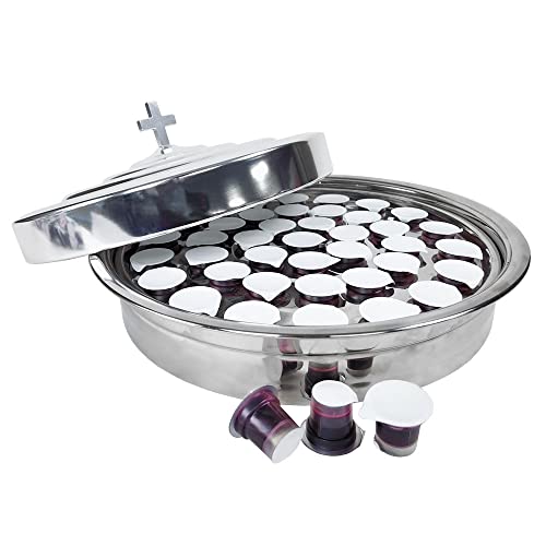 TrueVine Top & Bottom Communion Cups and Wafer Set - Prefilled Cups with Fresh Unleavened Bread & Grape Juice - Carefully Packaged & Easy to Open, Ideal First Communion Favors for Guests (100 Count)