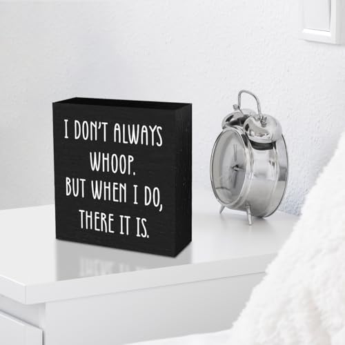 Funny Quotes Office Supplies Rustic Desk Decor Black Wooden Box Sign 02 - color: Black1105