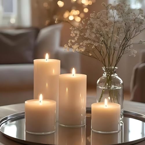 12 Pack Unscented Pillar Candles, 2x2 Inch Classic Ivory White, 12-Hour Burning Smokeless Candles for Wedding Decorations, Centerpieces, Emergency Kit, Dinner, Home Gatherings & SPA - size: 2x2 inch