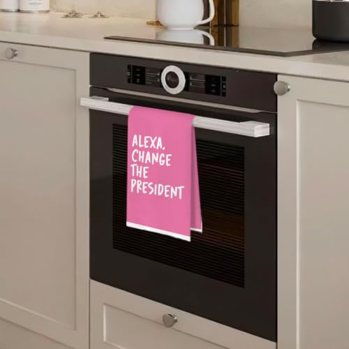 Pink Funny Political Kitchen Towels 16x24 Inch, Funny Hand Towels for Bathroom Decor, Change the President Dish Towel Drying Cloth for Kitchen - color: Pink
