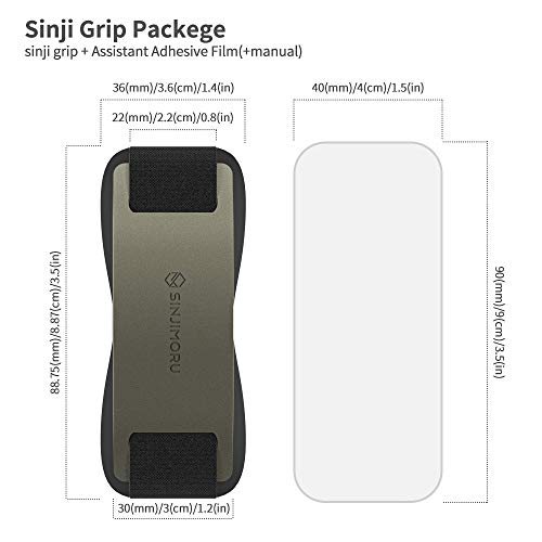 Sinjimoru Phone Grip with Silicone Band, Holder & Kickstand, Olive Grey