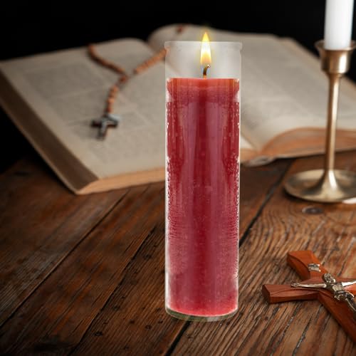 Mega Candles Unscented Devotional Vigil Prayer Wax Candle 1 Count 2" x 8" - color: Red, size: 1 Piece