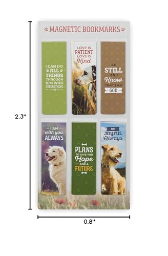 Christian Art Gifts Scripture Magnetic Page Marker Set: Cute Dogs - color: Cute Multicolor Dogs
