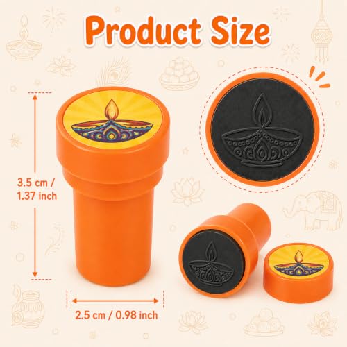 Cinrobiye 24 Pcs Diwali Stampers Party Favor Set, Cute Festival of Lights Stamps for Kids Diwali Celebration, Classroom Rewards, Cultural Party Supplies, Goody Bag Fillers, Holiday Party Favors - color: Diwali