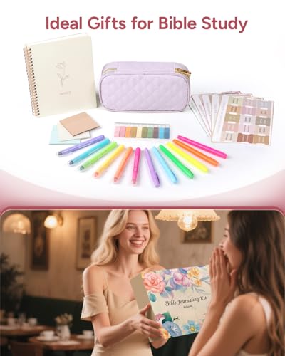 BellaHold Bible Journaling Kit for Women, Bible Study Supplies with Tabs - color: Purple